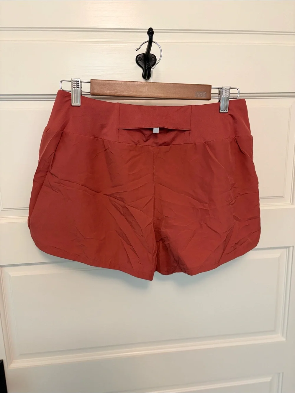 Nike Rust Red Athletic Running Shorts with Swoosh